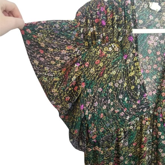 Anthropologie Akemi+Kin Womens XS Green Floral Val - Picture 5 of 9